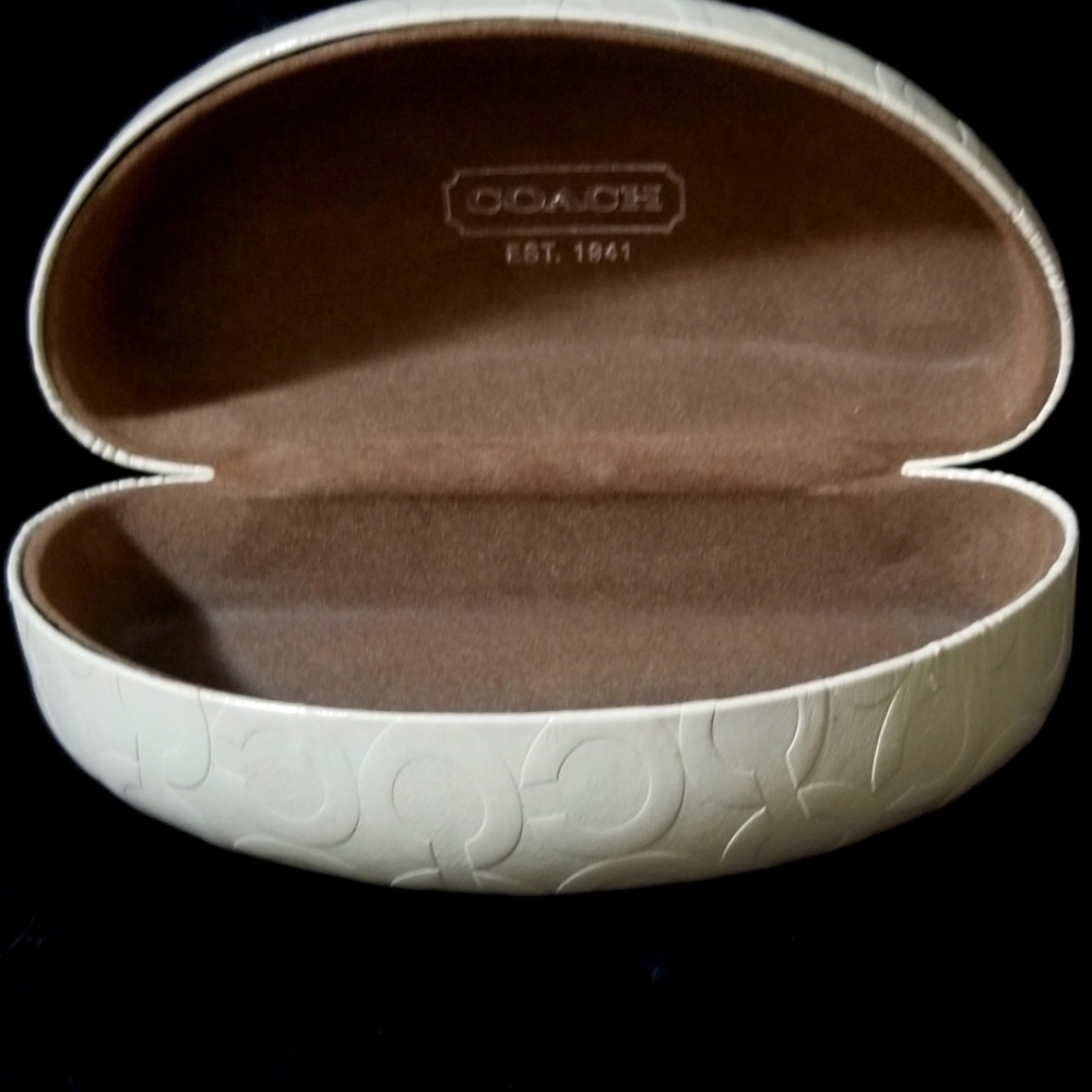 Coach Embossed Cream Sunglasses *Empty* Hardshell Case.
